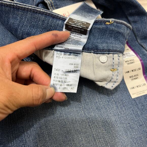 Levi Strauss Signature Women's Mid Rise Skinny Blue Jeans Size 14M - Picture 10 of 11